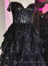 Light Blue Corset Lace Tiered Tulle Long Semi Formal Prom Dress